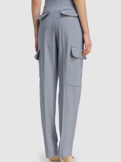 Серые брюки SPORTMAX: фото 4 - Invogue