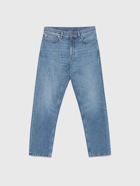 Синие джинсы ZEGNA из хлопкового денима: фото - Invogue