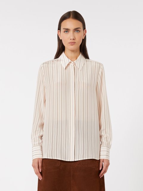 Рожева сорочка MAX MARA з чистого шовку: фото 2 - Invogue
