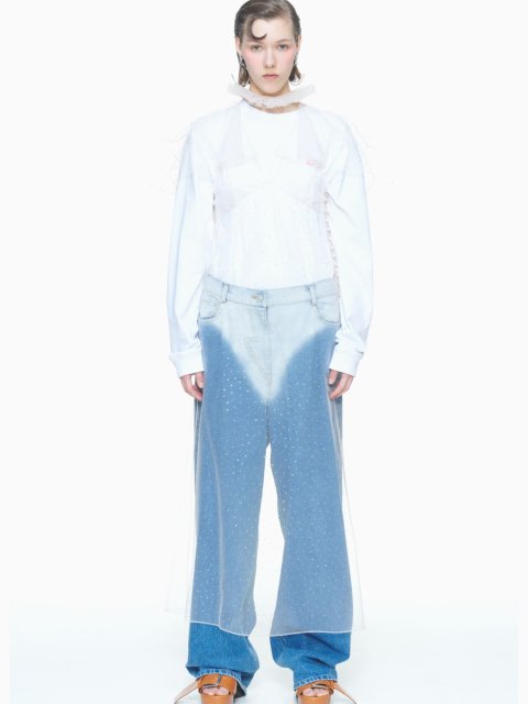 Блакитні  джинси PUSHBUTTON вільного крою: фото 1 - Invogue