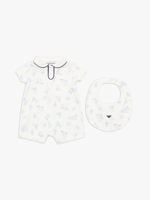 Комплект EMPORIO ARMANI KIDS з комбінезона та слинявчика: фото - Invogue