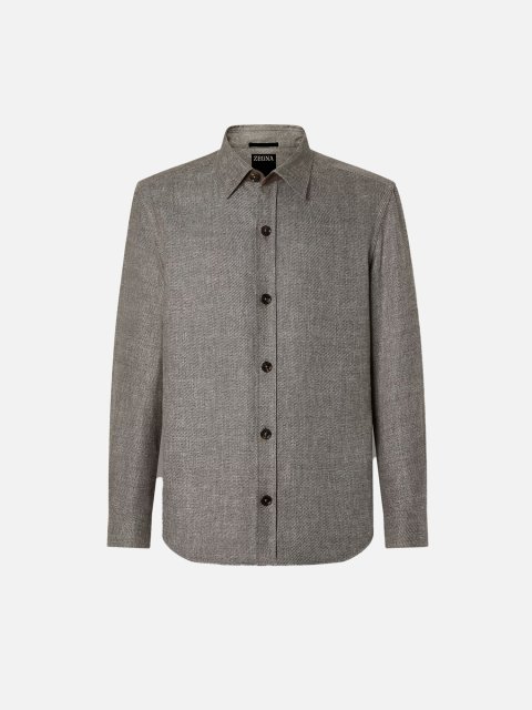 Темно-коричнева сорочка Zegna з кашеміру: фото - Invogue