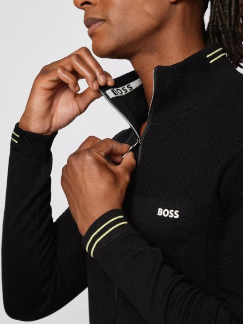 Чёрный кардиган BOSS: фото 3 - Invogue