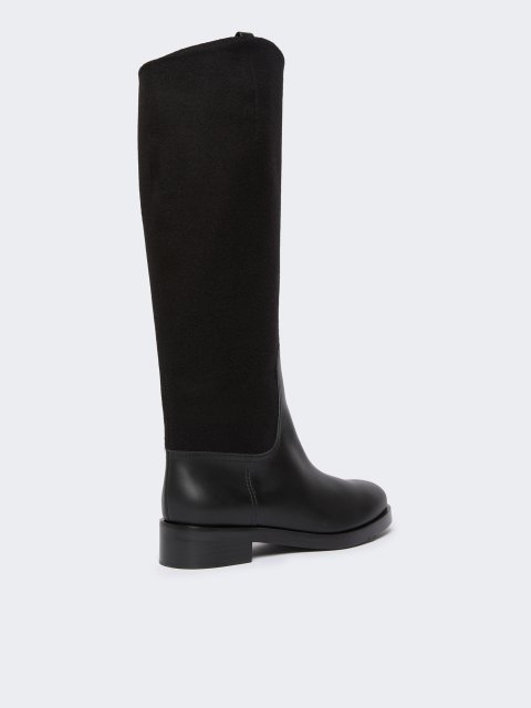 Чёрные сапоги MAX MARA из кожи: фото 2 - Invogue