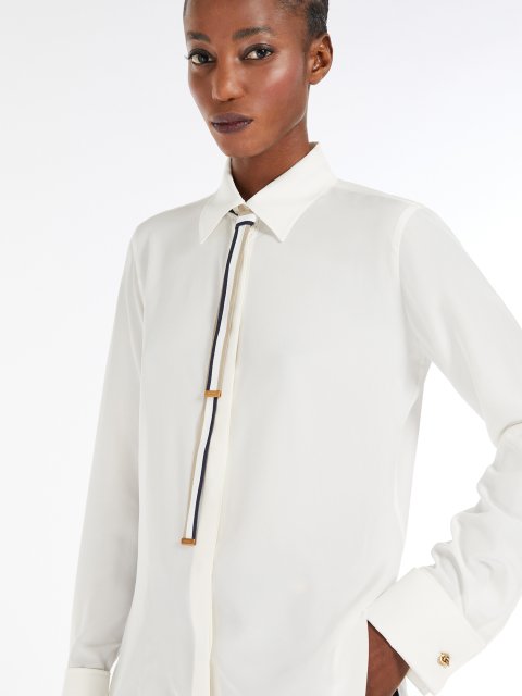 Біла сорочка Max Mara шовкова: фото 4 - Invogue