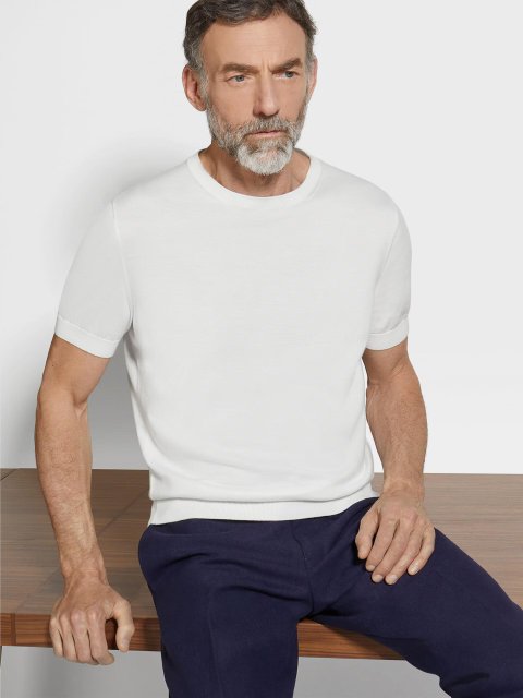 Белая футболка ZEGNA хлопковая: фото 1 - Invogue