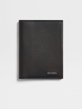 Черная обложка для паспорта ZEGNA из кожи: фото - Invogue