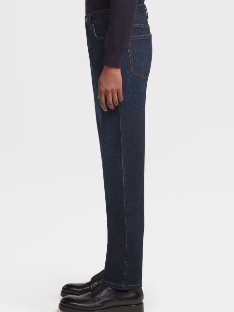 Темно-сині джинси Zegna Dark Blue Rocca regular fit: фото 3 - Invogue