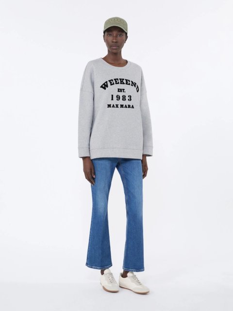 Світло-сірий світшот WEEKEND MAX MARA з бавовняного трикотажу: фото 1 - Invogue
