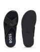 Чёрные шлепанцы BOSS: фото 2 - Invogue