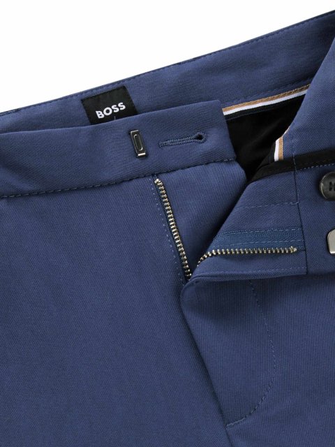Сині брюки BOSS крою slim: фото 3 - Invogue