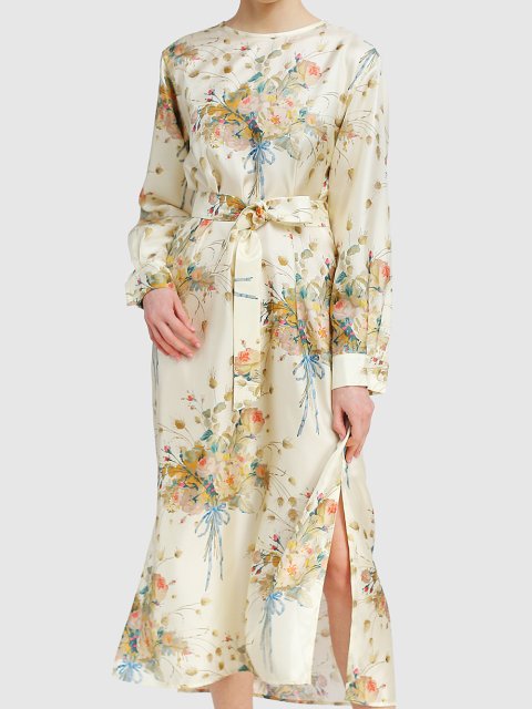 Молочное платье MAX MARA: фото 3 - Invogue