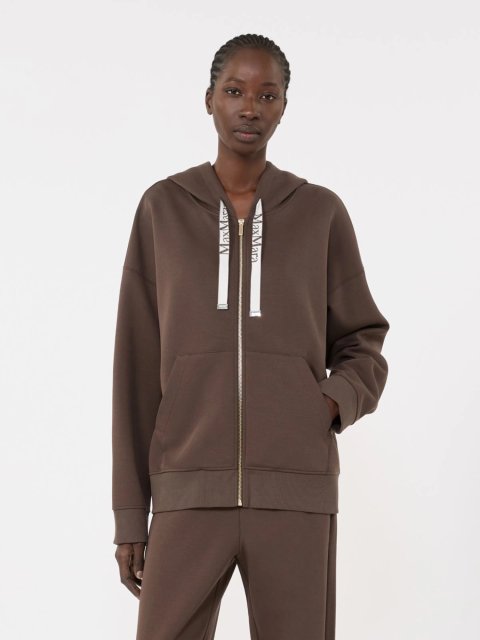Шоколадне худі MAX MARA з суміші бавовни: фото 2 - Invogue