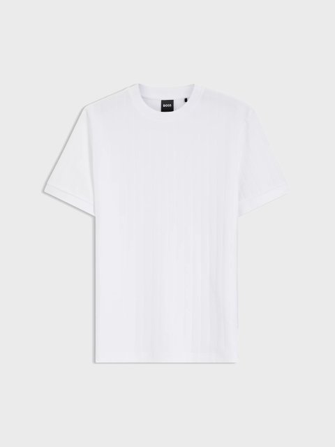 Белая футболка BOSS из мерсеризированного хлопка: фото - Invogue