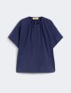 Темно-синя сорочка WEEKEND MAX MARA з бавовняного попліну: фото - Invogue