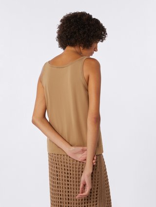 Карамельная майка Max Mara из хлопка: фото 3 - Invogue