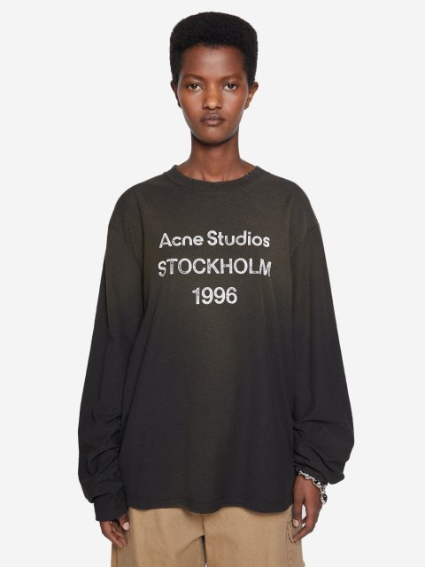 Чорний лонгслів Acne Studios з логотипом: фото 1 - Invogue