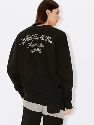 Черный свитер KENZO с длинным рукавом из хлопка: фото 2 - Invogue
