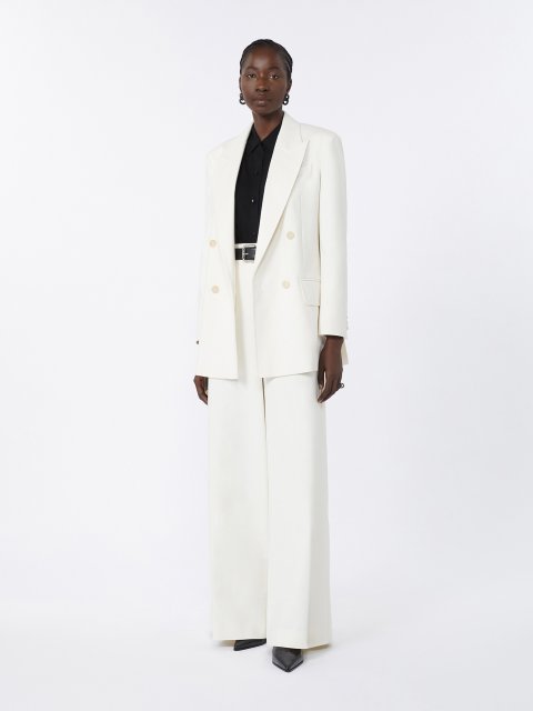Белые брюки MAX MARA из эластичного хлопка: фото 1 - Invogue