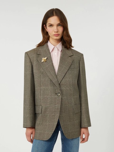 Коричневий жакет WEEKEND MAX MARA з чистої вовни: фото 4 - Invogue