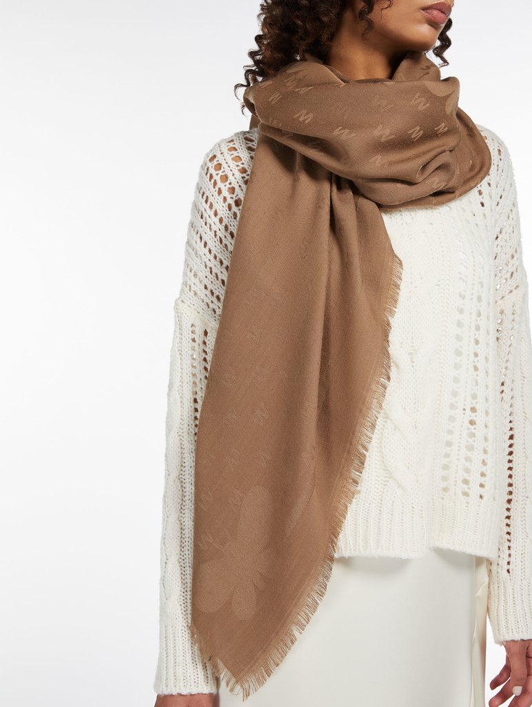 Карамельный шарф WEEKEND MAX MARA из вискозы и шерсти: фото 1 - Invogue