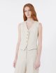 Кремовий жилет Weekend Max Mara з льону: фото 2 - Invogue