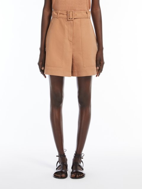 Бежеві бермуди Weekend Max Mara з бавовни та льону: фото 2 - Invogue