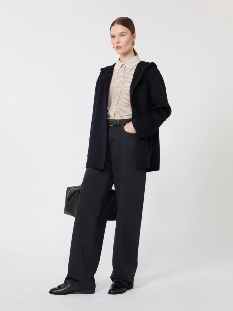 Синє пальто MAX MARA з вовни, кашеміру та шовку: фото 1 - Invogue