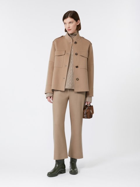 Кремовые брюки MAX MARA из эластичной шерсти: фото 1 - Invogue
