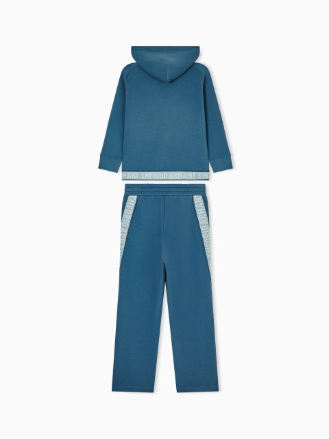 Спортивний костюм із подвійного трикотажу з логотипом Emporio Armani Kids світло-синій: фото 2 - Invogue