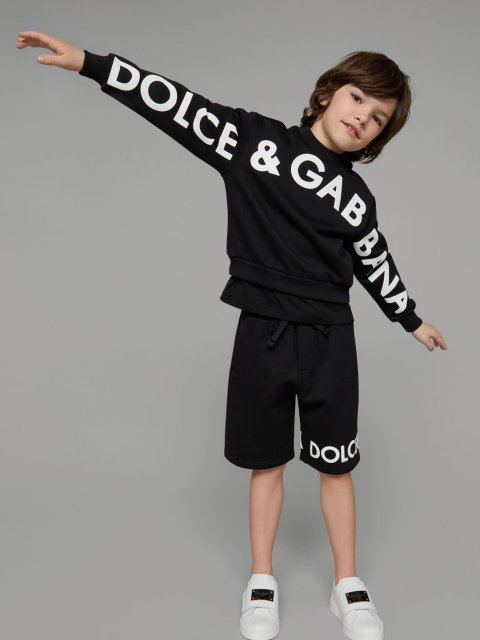 Чорний світшот DOLCE&GABBANA з логотипом oversize fit: фото 4 - Invogue