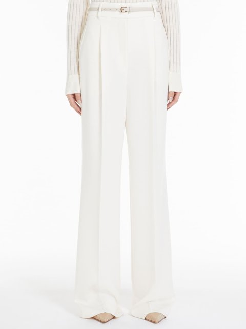 Молочні брюки MAX MARA з високою талією: фото 1 - Invogue