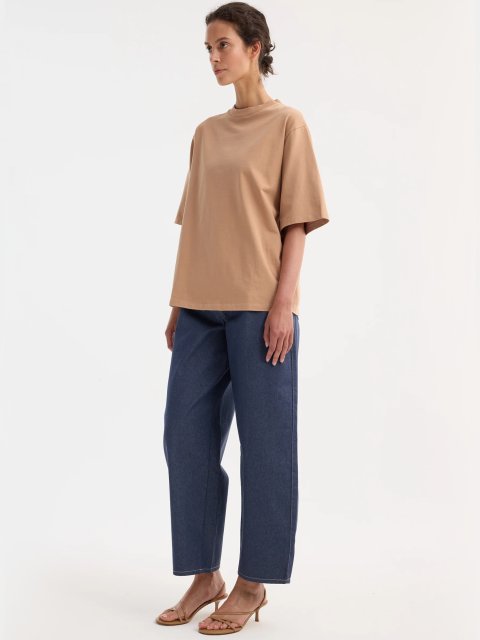 Бежева футболка Róhe з бавовни: фото 3 - Invogue