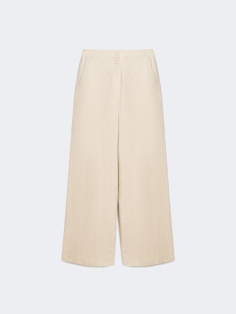 Бежевые брюки Max Mara из льна: фото - Invogue