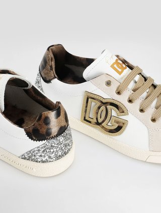 Детские кроссовки с глиттером и вышивкой Dolce&Gabbana: фото 3 - Invogue