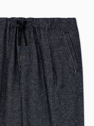 Сині брюки Emporio Armani з вовни та бавовни: фото 3 - Invogue