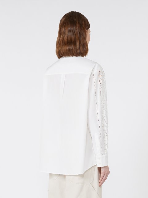 Белая рубашка WEEKEND MAX MARA из хлопкового поплина: фото 3 - Invogue