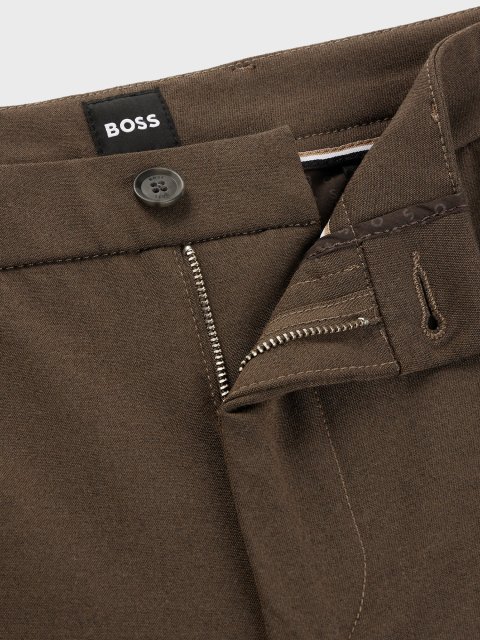 Зеленые брюки BOSS кроя slim: фото 5 - Invogue