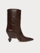 Темно-коричневі ботильйони WEEKEND MAX MARA зі шкіри: фото - Invogue