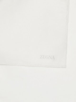 Біла хустка-паше ZEGNA з бавовни та шовку: фото 2 - Invogue