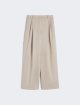 Кремовые брюки MAX MARA из смеси хлопка: фото - Invogue