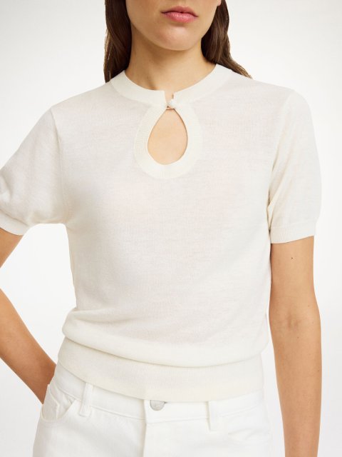 Белый свитер By Malene Birger из смеси шерсти и шелка: фото 2 - Invogue