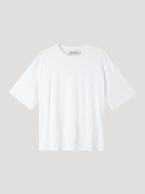 Біла футболка Róhe з бавовни, модалу та шовку: фото - Invogue