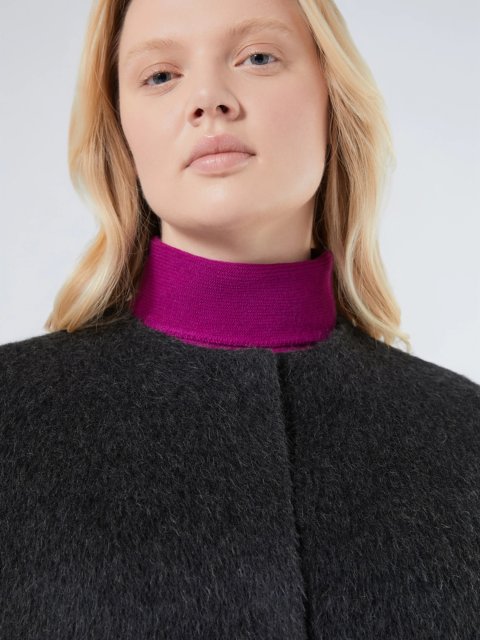 Темно-серое пальто MARINA RINALDI из альпаки и шерсти: фото 4 - Invogue