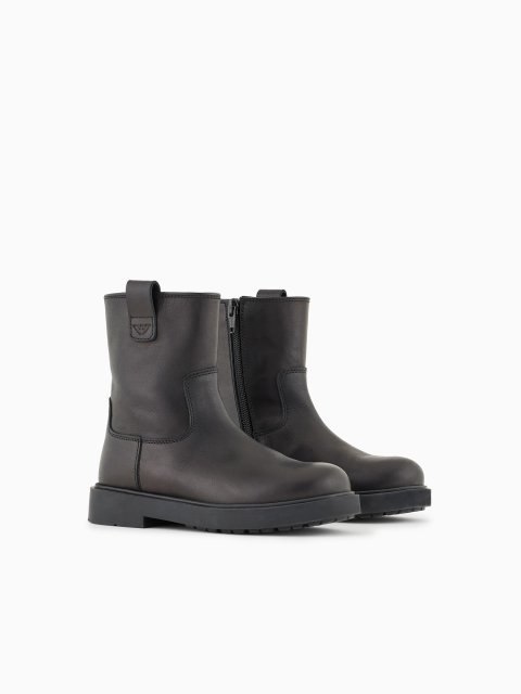 Чорні черевики EMPORIO ARMANI KIDS зі шкіри: фото 2 - Invogue