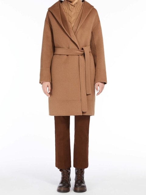 Темно-бежевое пальто MAX MARA из шерсти и кашемира: фото 1 - Invogue