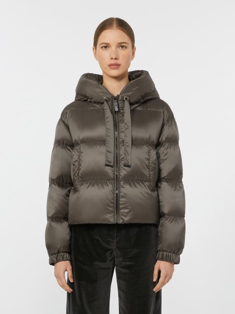 Сірий пуховик MAX MARA стьобаний: фото 2 - Invogue