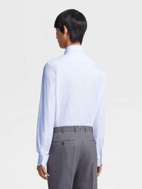 Белая рубашка ZEGNA хлопковая: фото 2 - Invogue