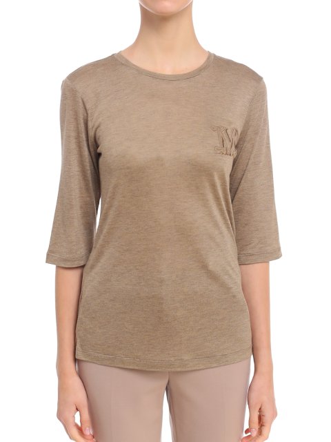 Жёлтая футболка MAX MARA: фото 6 - Invogue