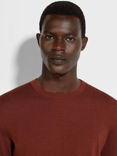 Темно-красный свитер ZEGNA из кашемира и шелка: фото 4 - Invogue